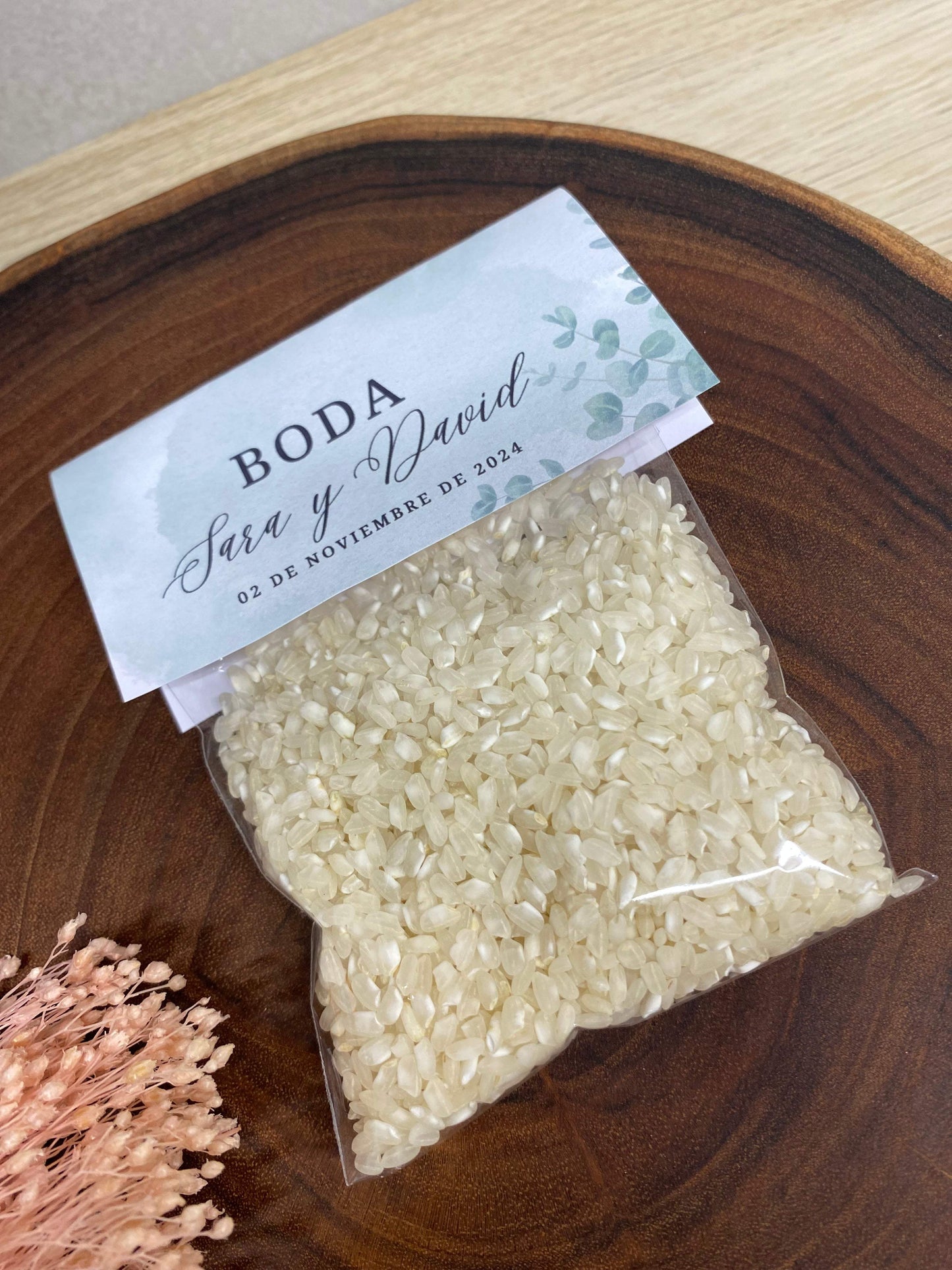 Bolsa con arroz letrero - REGALA AMOR