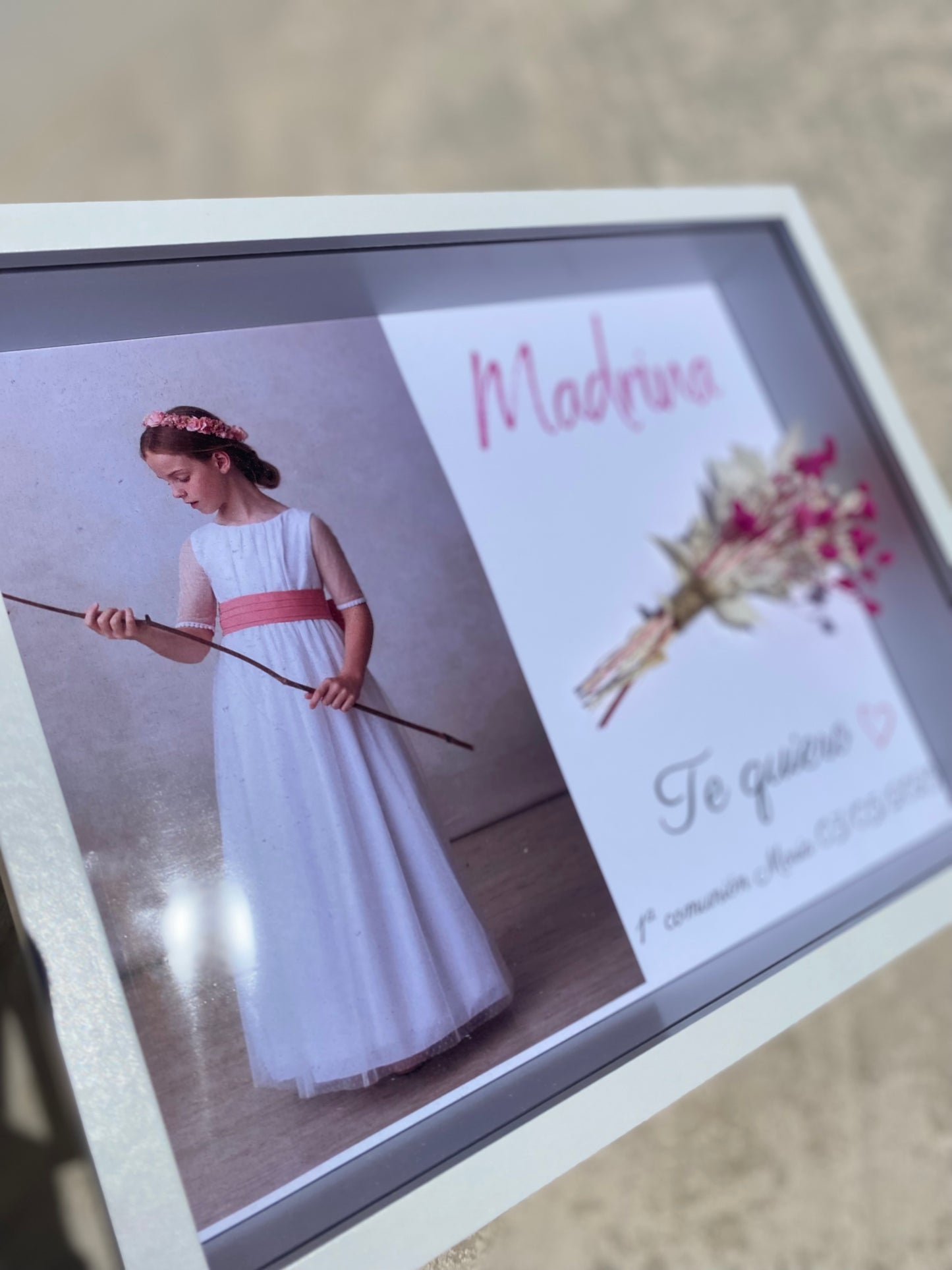 Marco con foto y flor preservada personalizada ❤️