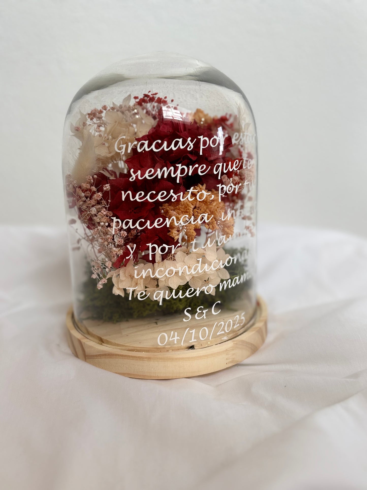 Cúpula Inspirada en tu Ramo de Novia de Flor Preservada