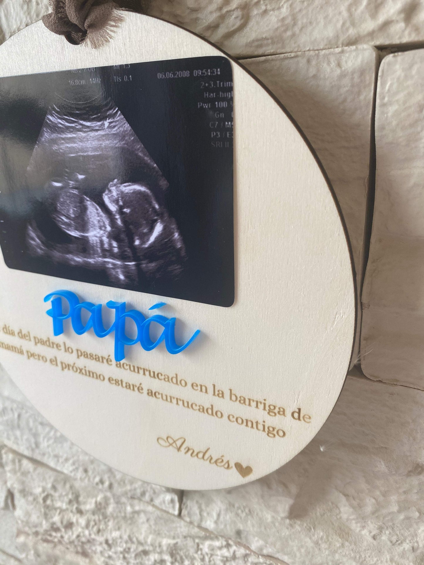 Placa dedicatoria papa, con ecografía - REGALA AMOR