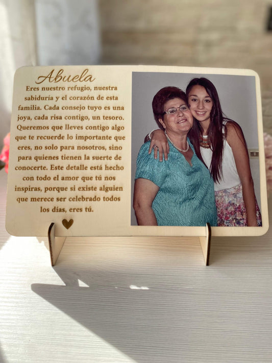 Porta fotos de madera personalizado - REGALA AMOR