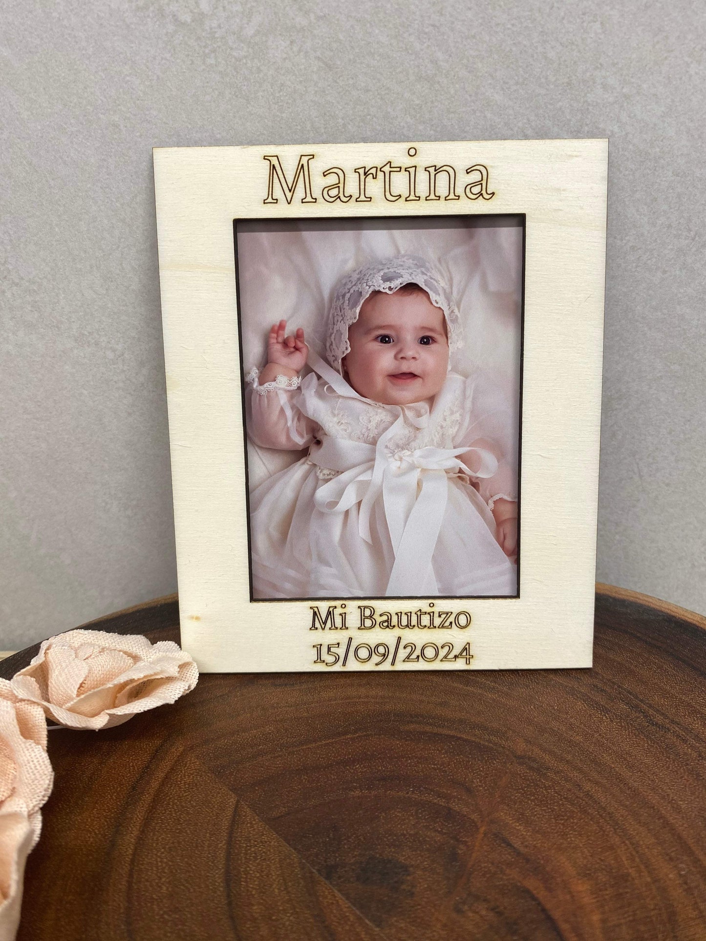 Iman de nevera madera bautizo - REGALA AMOR