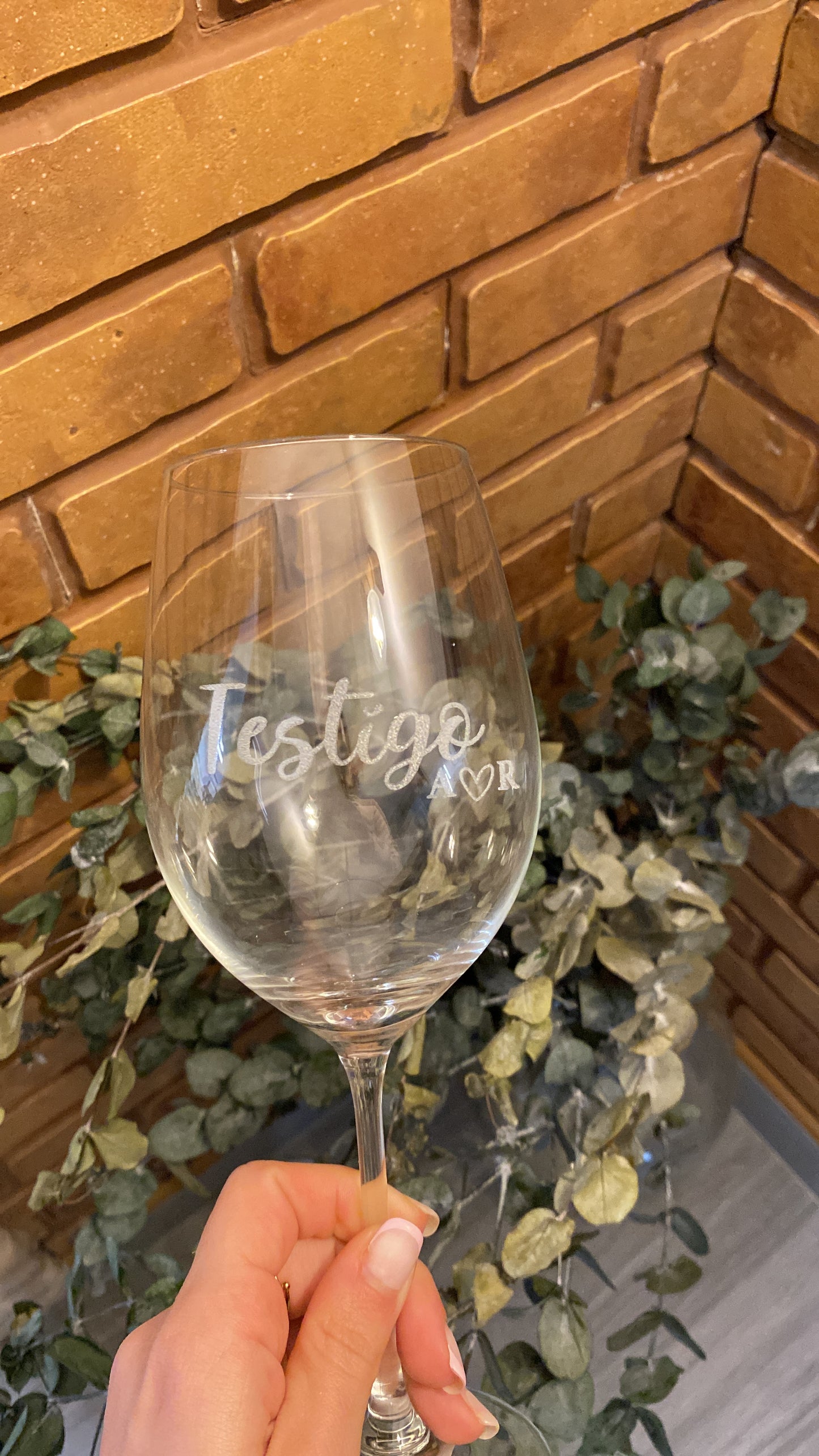 Copa de vino testigo personalizada