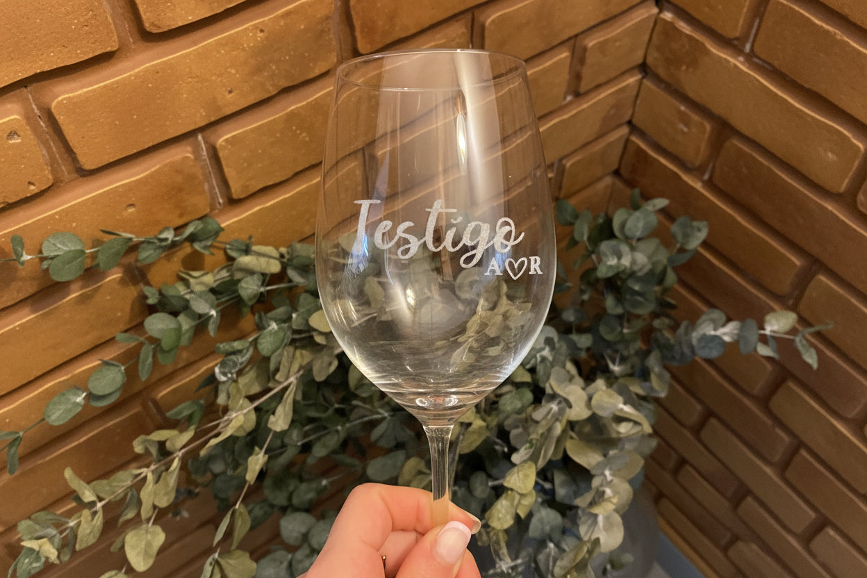 Copa de vino testigo personalizada