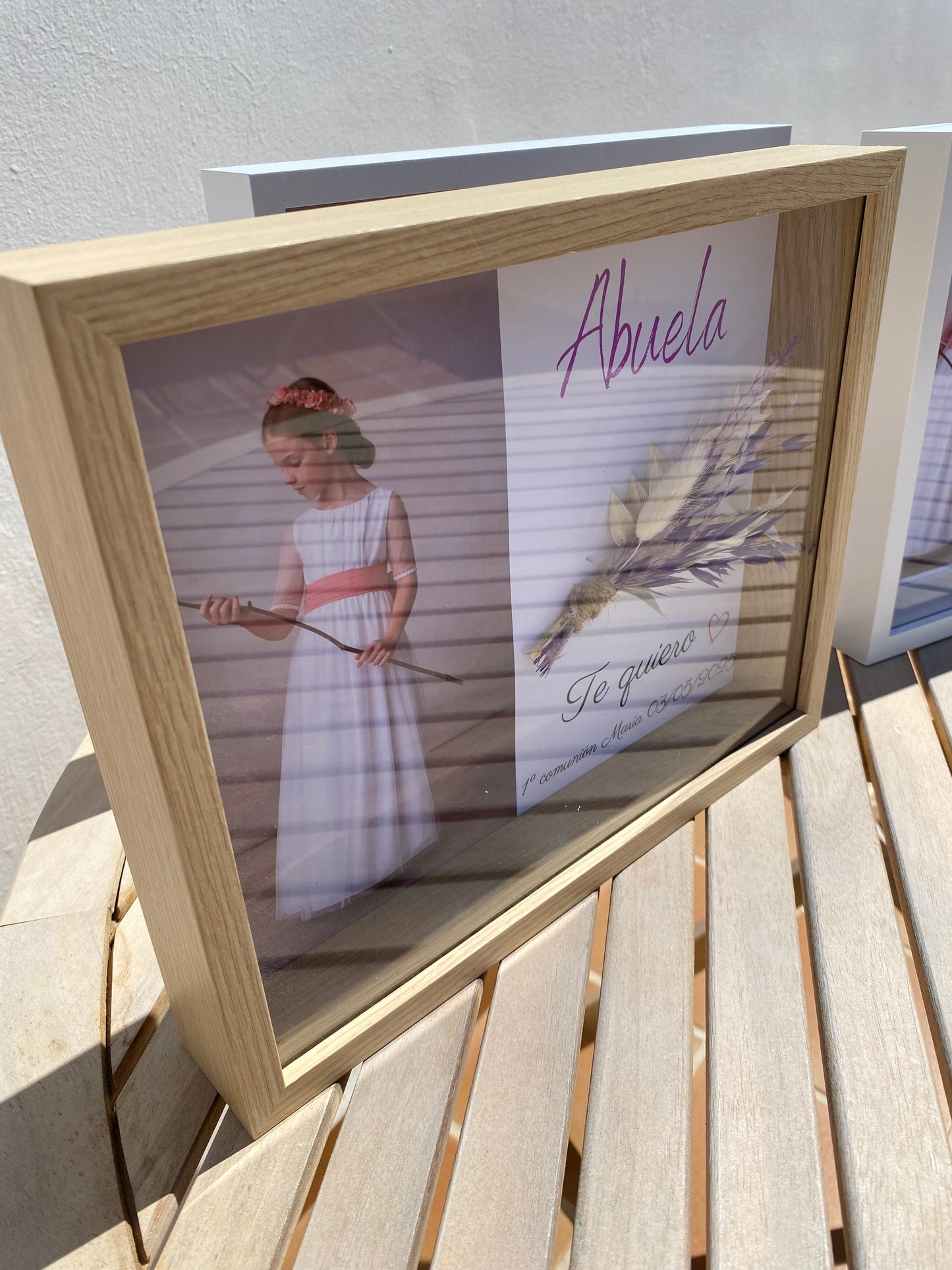 Marco con foto y flor preservada personalizada ❤️