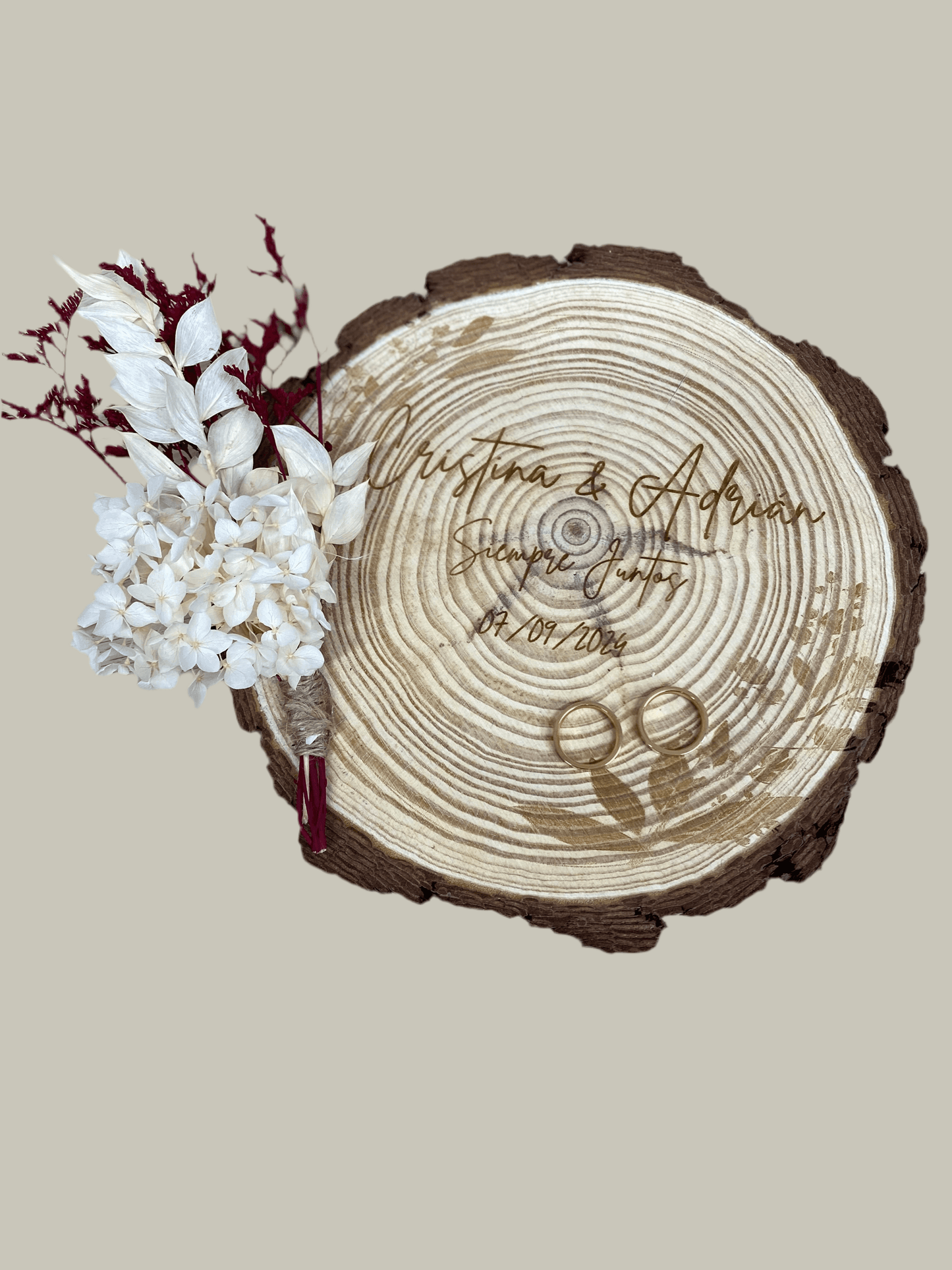 Porta alianzas madera - REGALA AMOR