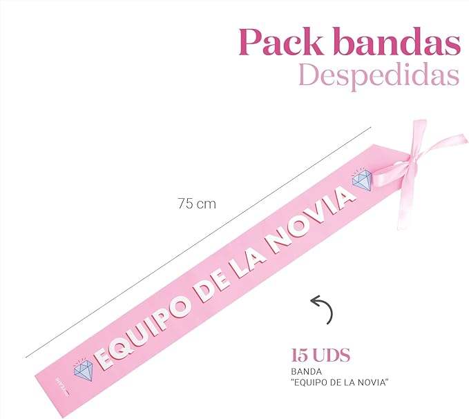 PACK 15 BANDAS EQUIPO DE LA NOVIA- 15 BANDAS - REGALA AMOR