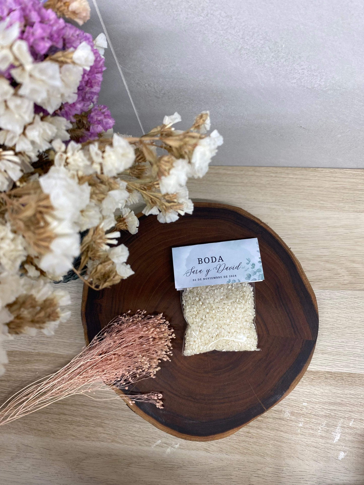 Bolsa con arroz letrero - REGALA AMOR