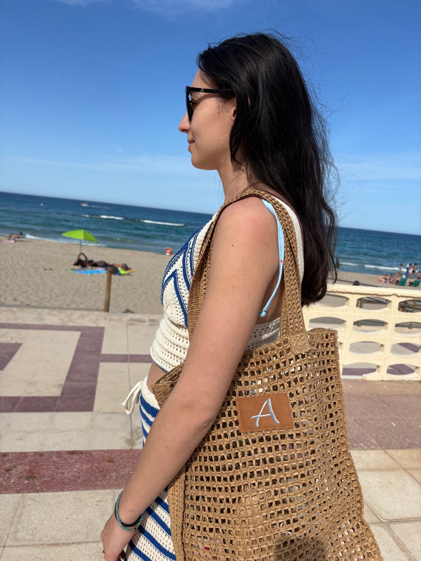 bolsa bordado con inicial