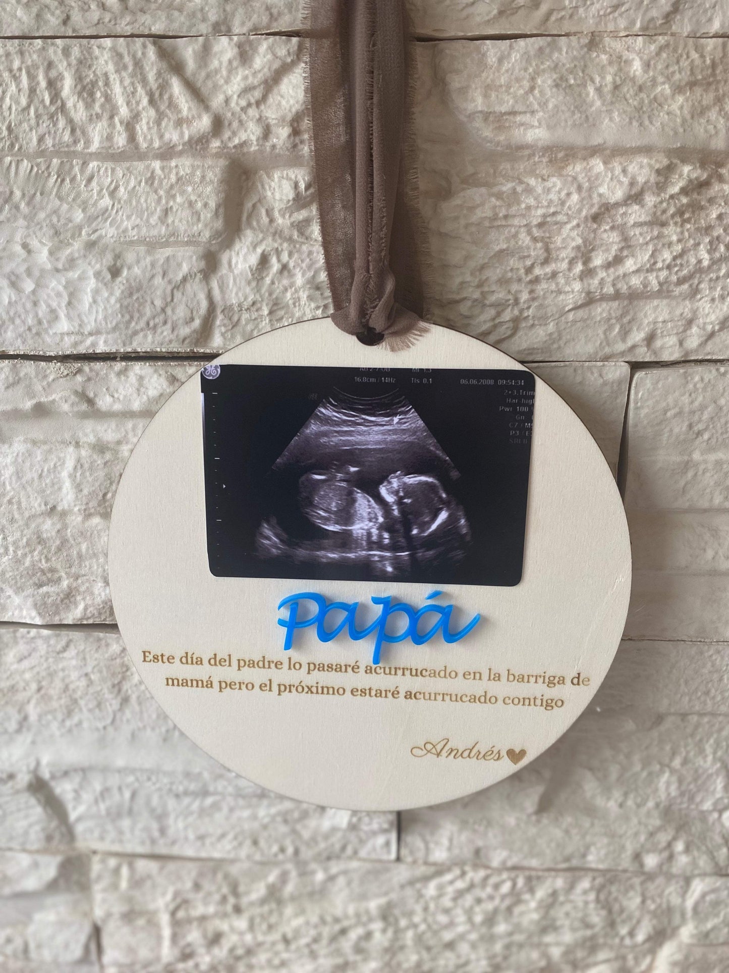 Placa dedicatoria papa, con ecografía - REGALA AMOR