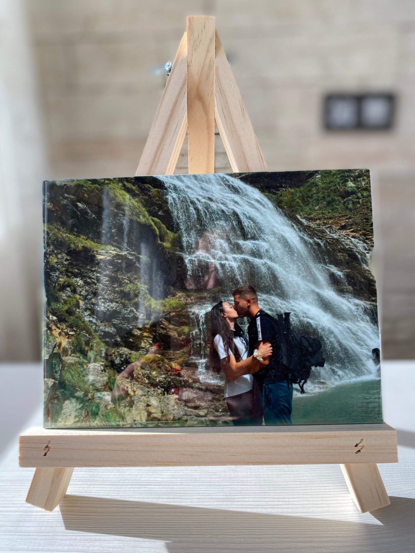 Azulejo con foto personalizada y caballete - REGALA AMOR