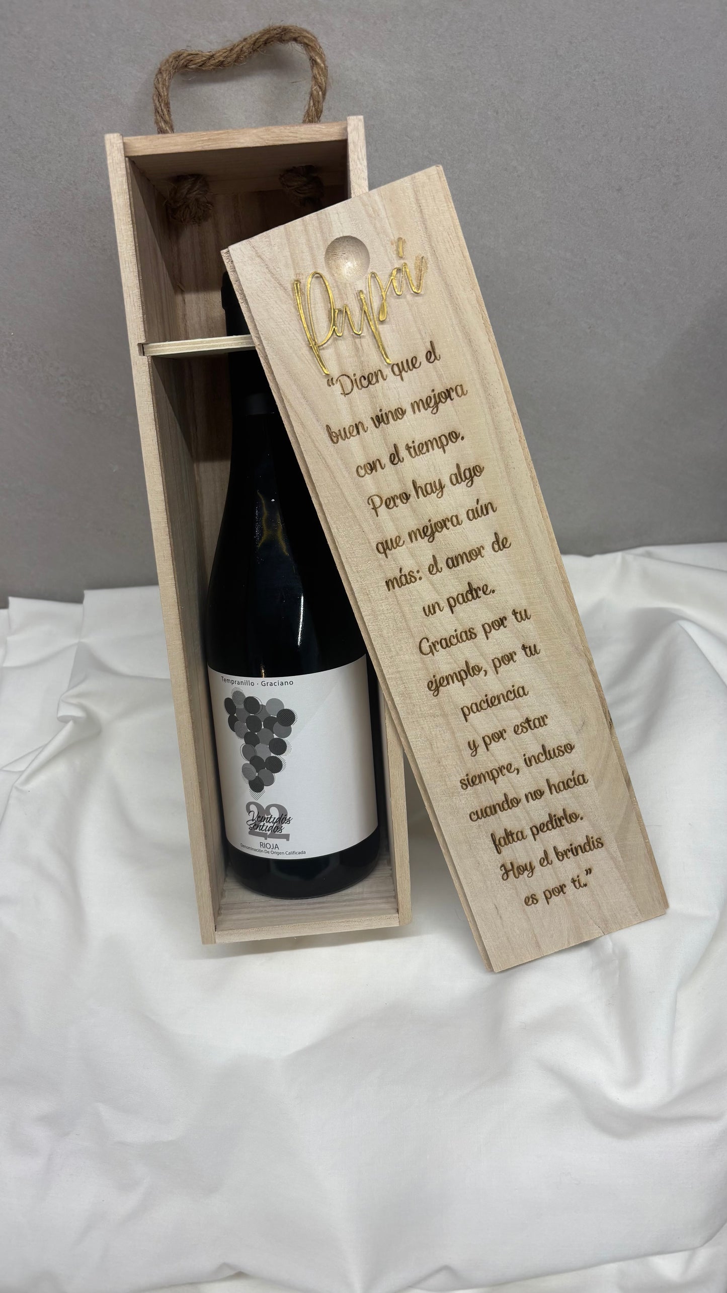 Caja para vino papá personalizada
