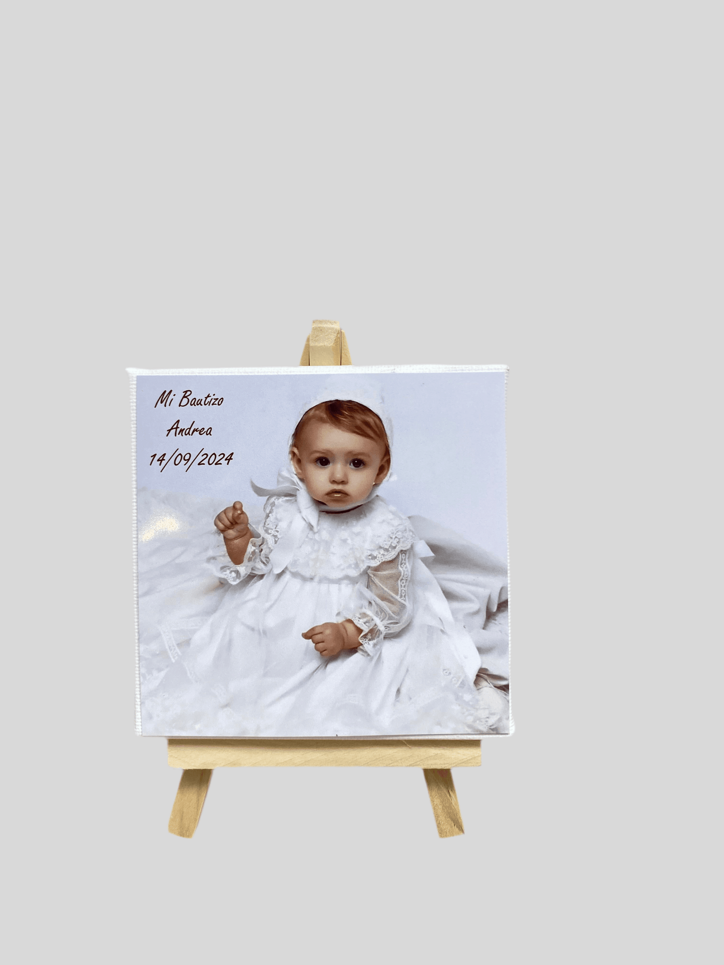 Caballete con foto para bautizo - REGALA AMOR
