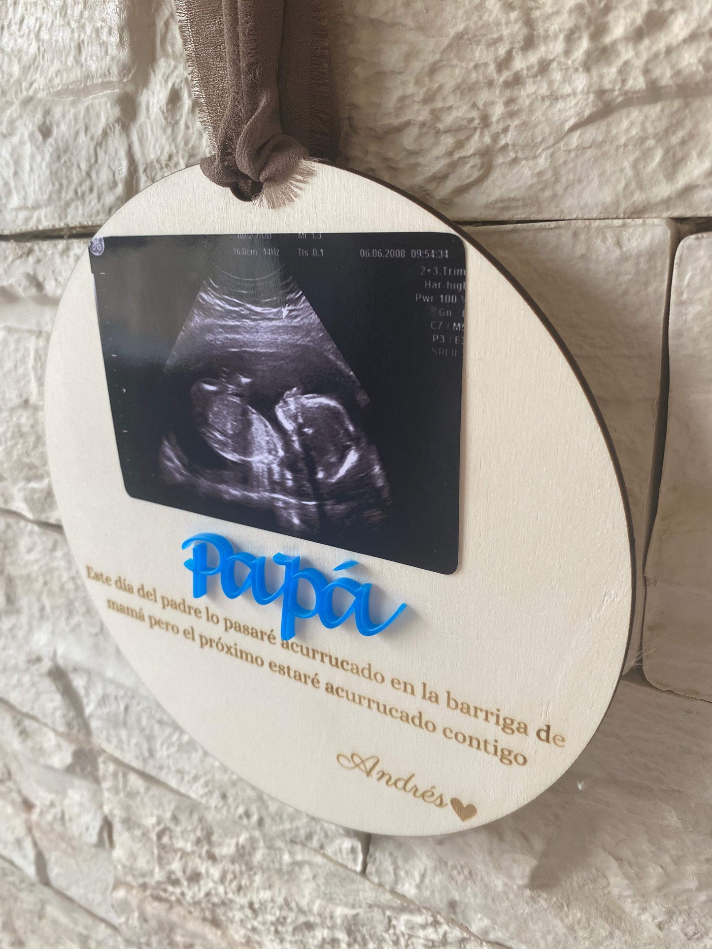 Placa dedicatoria papa, con ecografía - REGALA AMOR