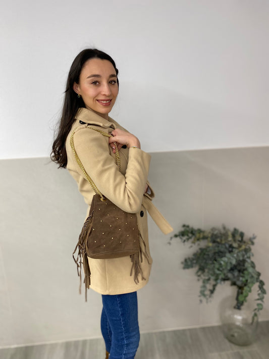 Bolso flecos bombonera