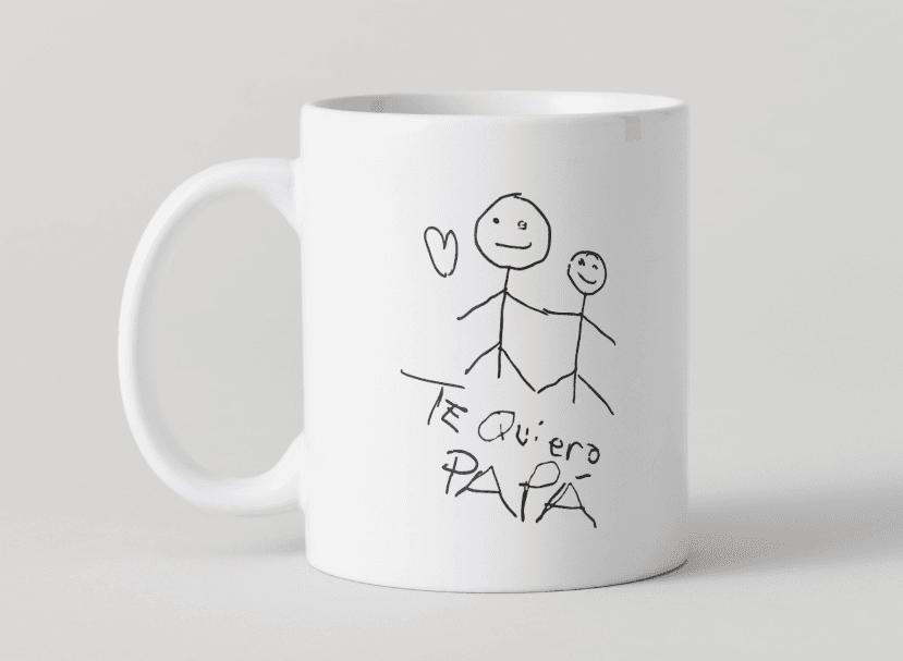 Taza con dibujo de niñ@ - REGALA AMOR