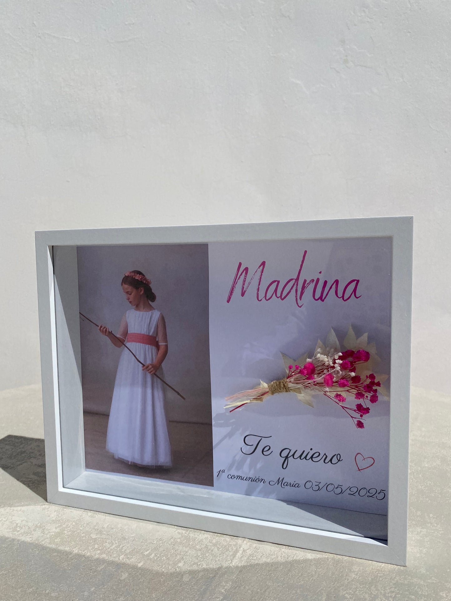 Marco con foto y flor preservada personalizada ❤️
