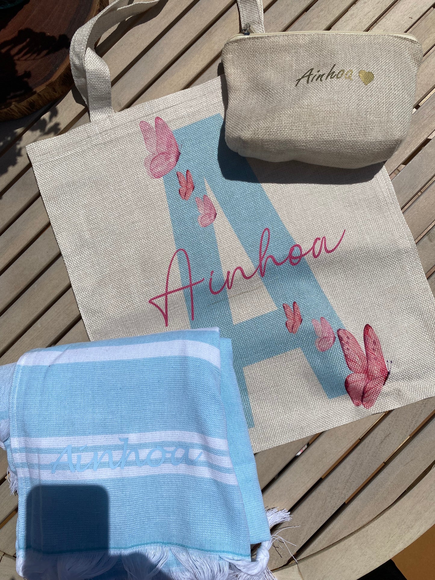 Pack verano tote Bag , toalla y neceser personalizado