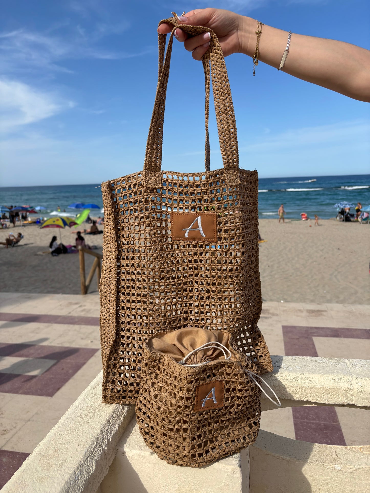 bolsa bordado con inicial