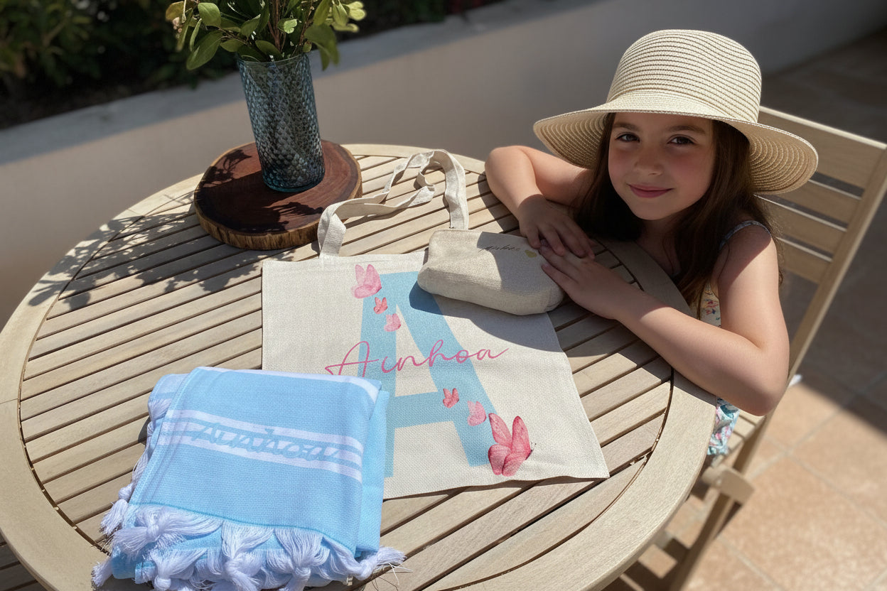 Pack verano tote Bag , toalla y neceser personalizado