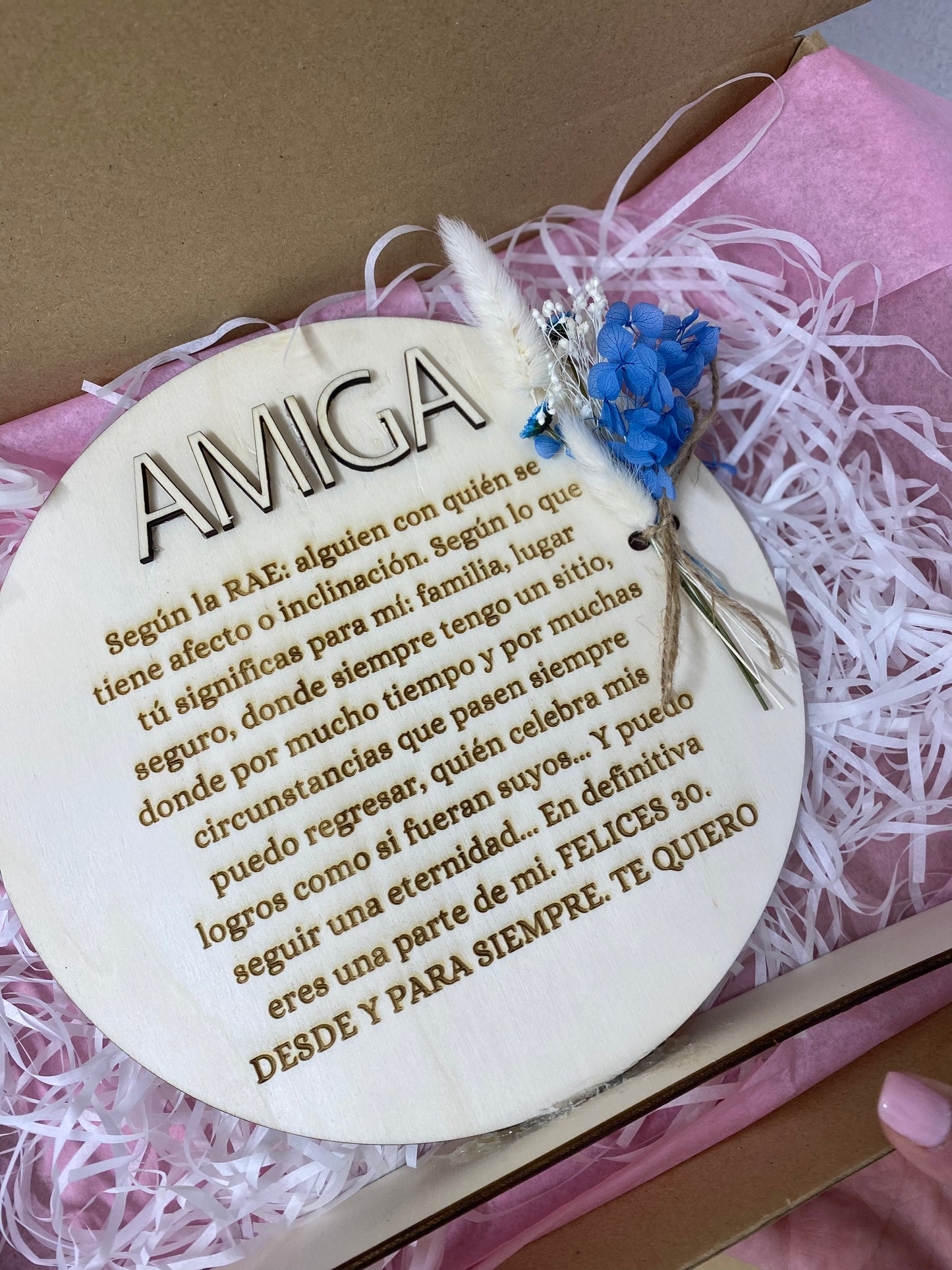Placa dedicatoria amiga