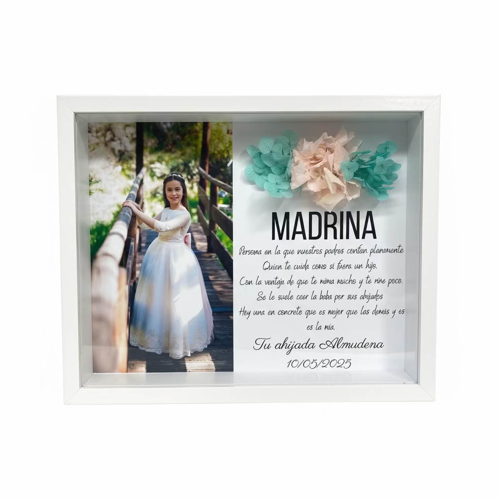 Cuadro personalizado con flor preservada