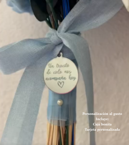 Medalla ramo de novia personalizada un trocito de cielo nos acompaña hoy