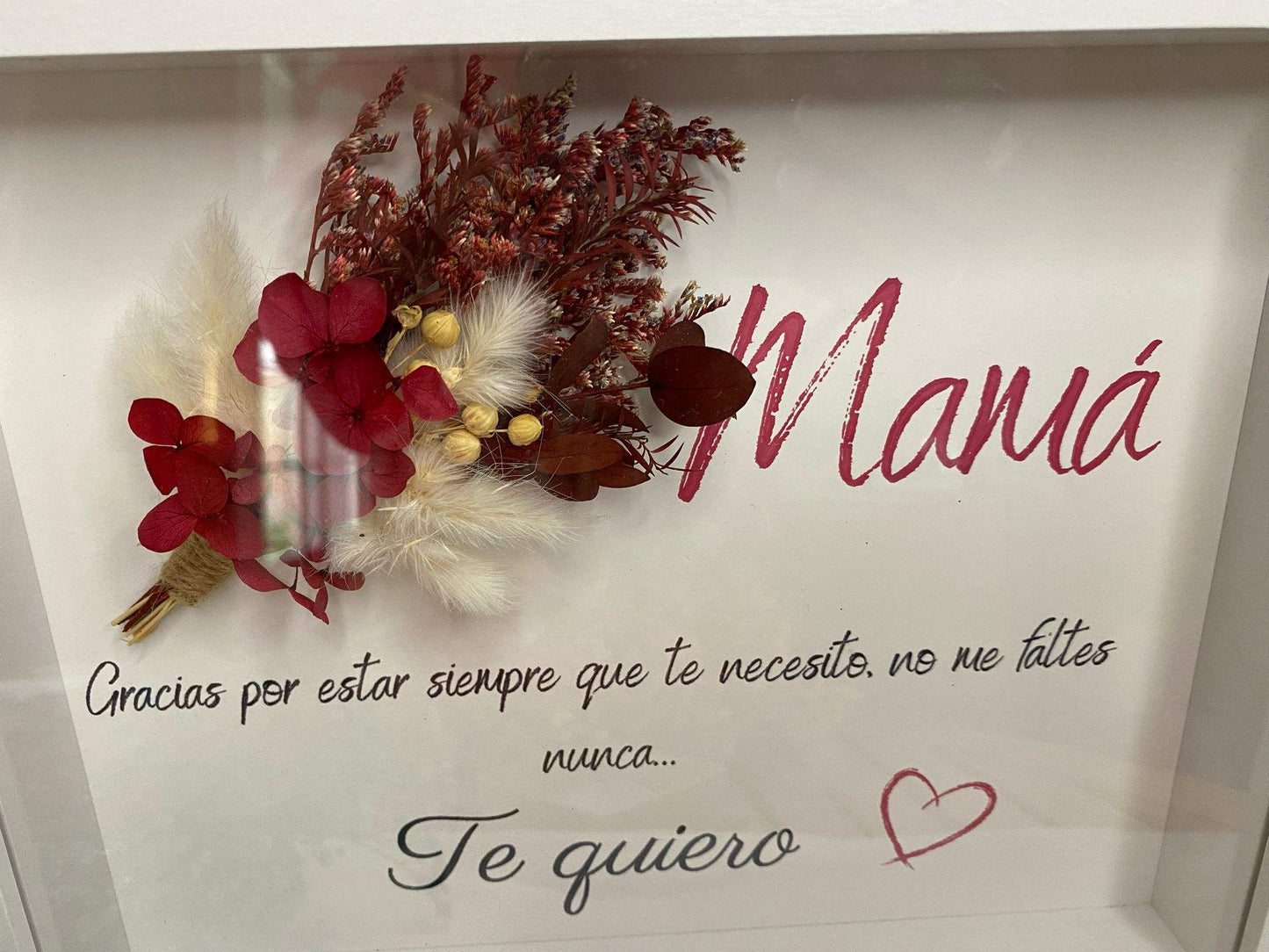 CUADRO MAMA CON FLOR PRESERVADA - REGALA AMOR