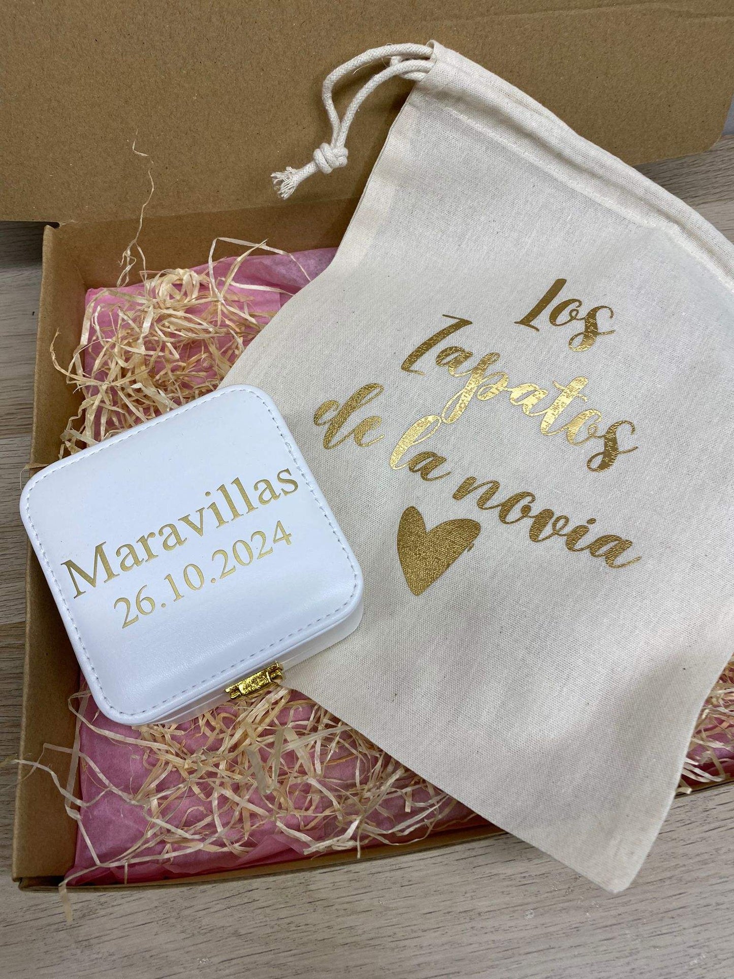 Caja Novia, bolsa zapatos + Joyero - REGALA AMOR