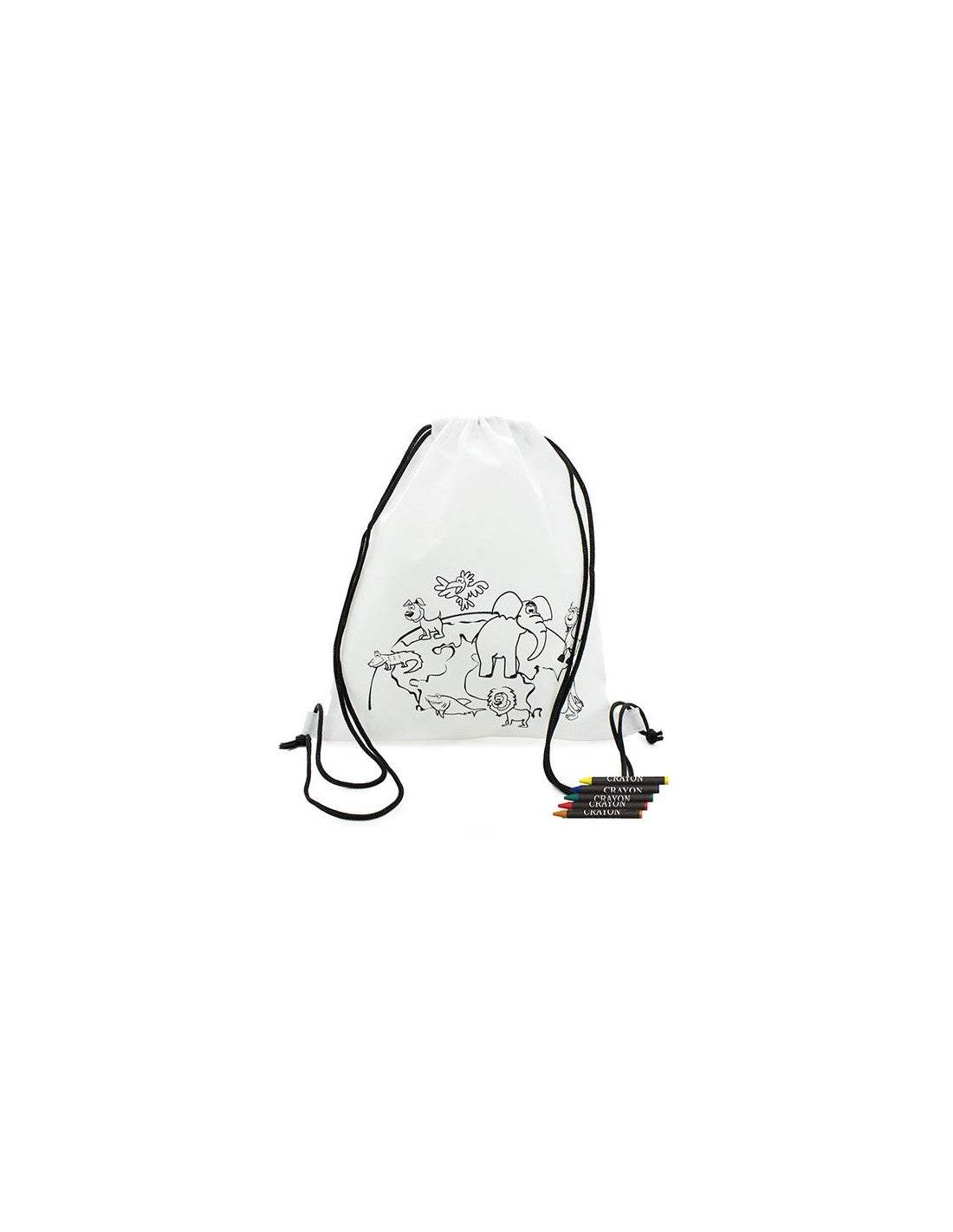 Saco mochila no woven con 5 ceras para colorear - REGALA AMOR