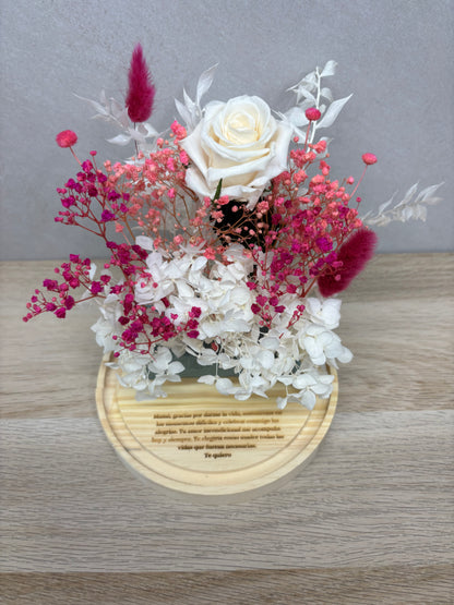 Cúpula Inspirada en tu Ramo de Novia de Flor Preservada   | Recuerdo eterno de boda