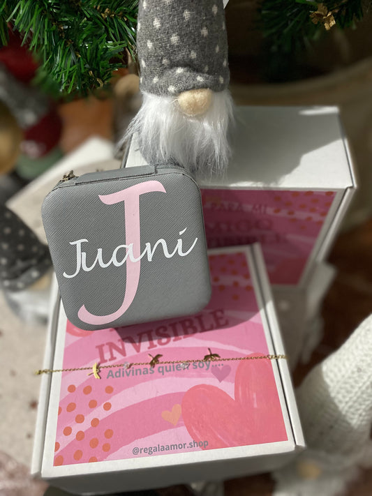 Caja con joyero personalizado +pulsera libélula