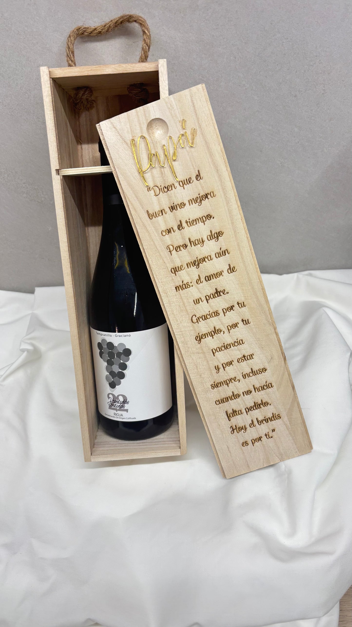 Caja para vino papá personalizada