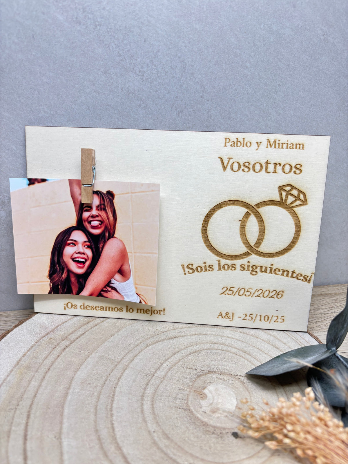 Placa “Sois los siguientes” con Foto Personalizada | Regalo Boda Original