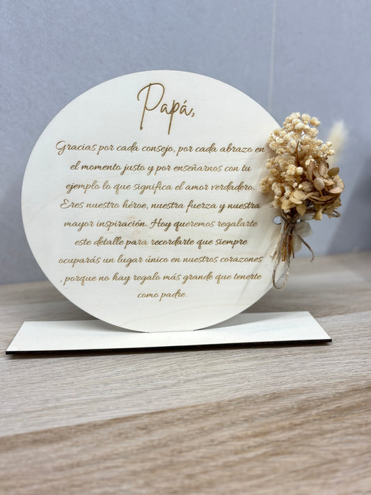 Placa dedicatoria tonos beig