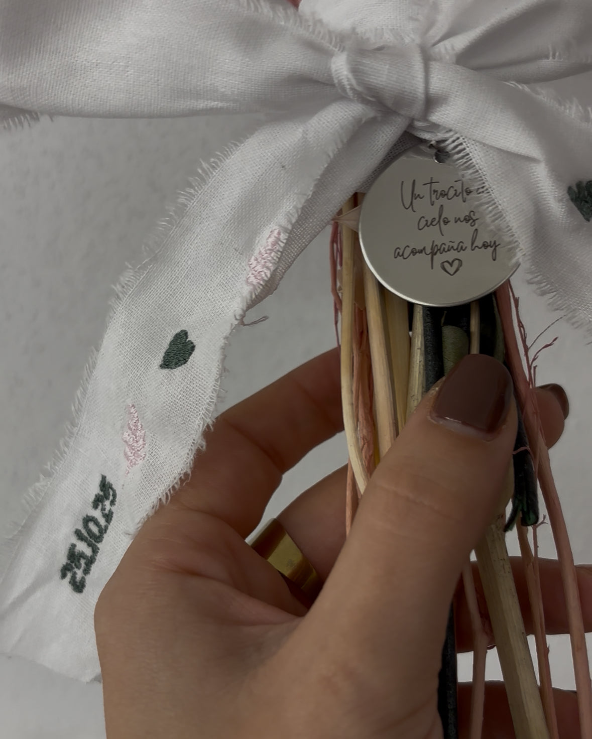 Pack Cinta de ramo bordada personalizada y medalla personalizada