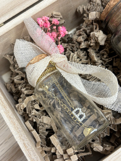 Regalo Boda Hermana – Caja Madera con Collar y Vela Personalizado