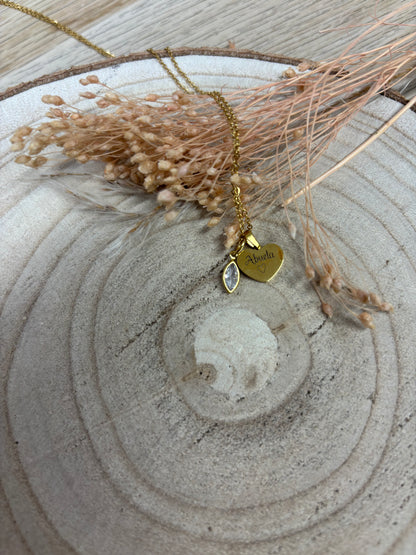 Pack Collar Corazón Personalizado + Caja