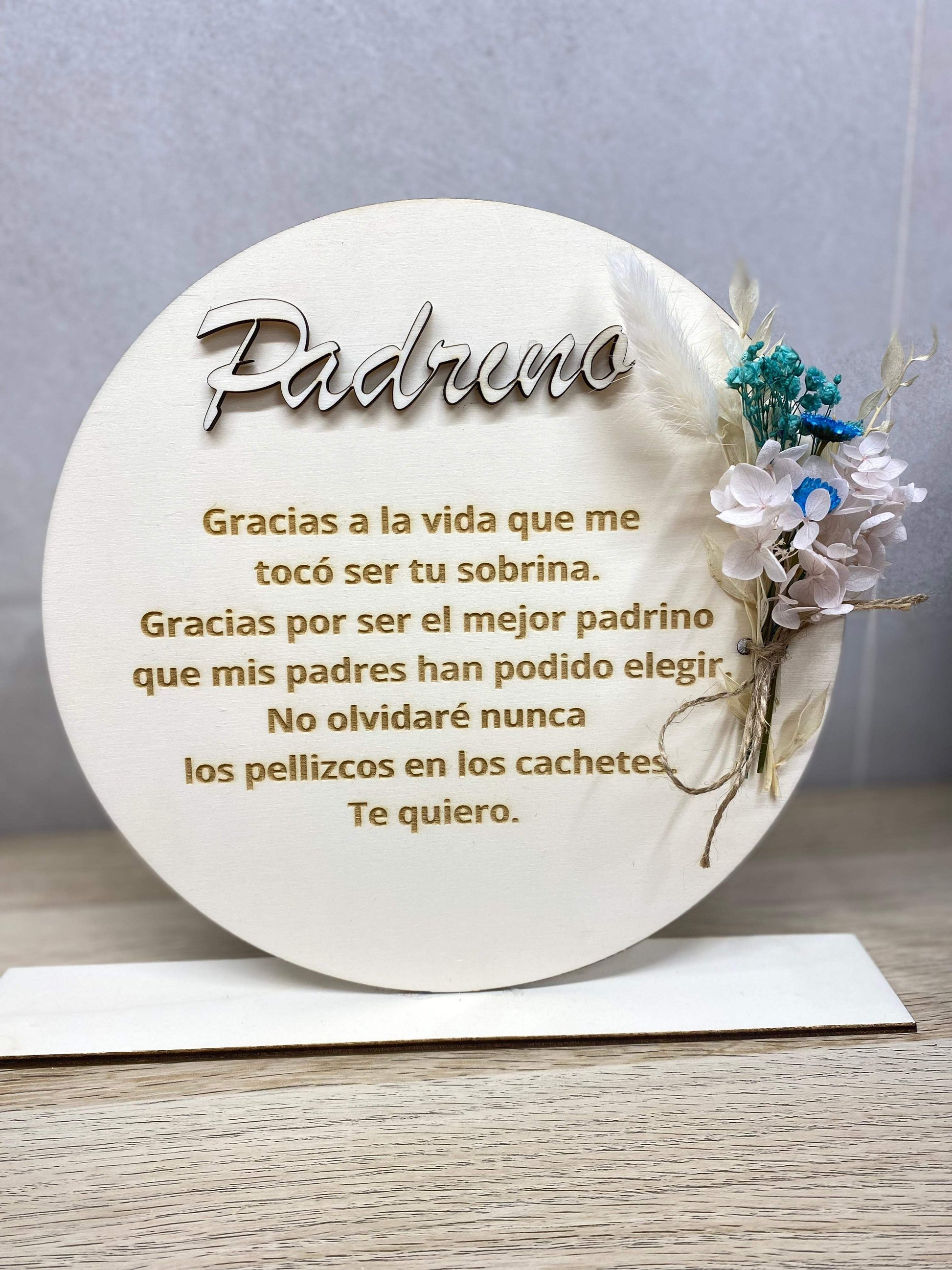Placa dedicatoria padrino - REGALA AMOR