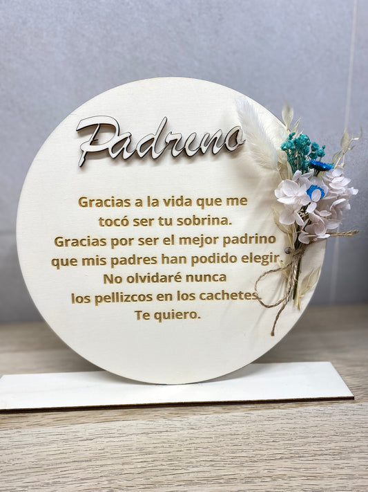 Placa dedicatoria padrino