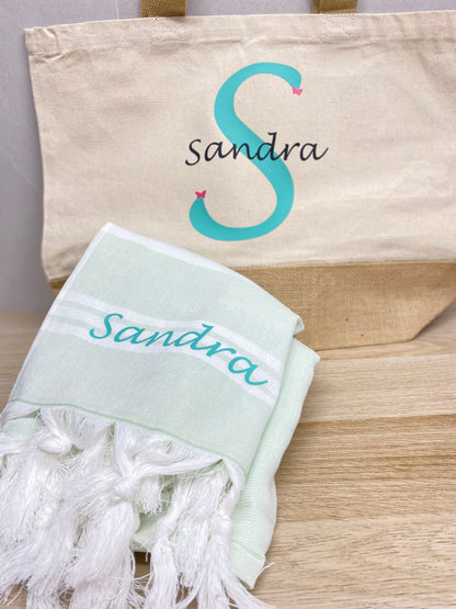 Pack bolsa de playa y toalla personalizada