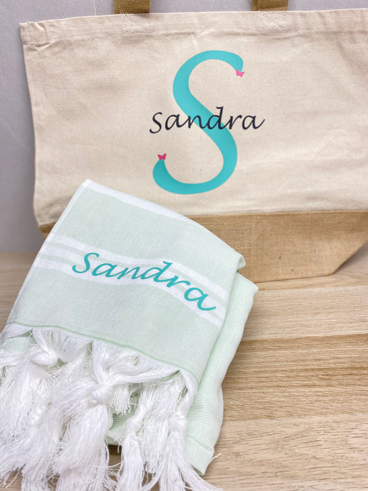 Pack bolsa de play y toalla personalizada