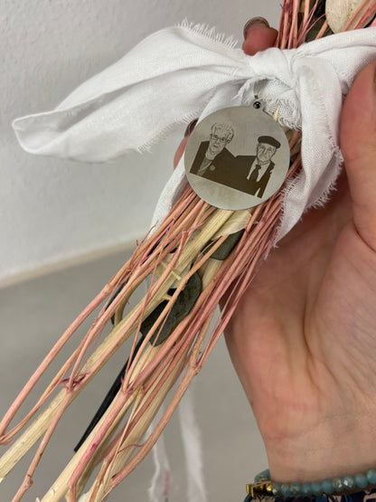Medalla de ramo con foto – Recuerdo personalizado boda