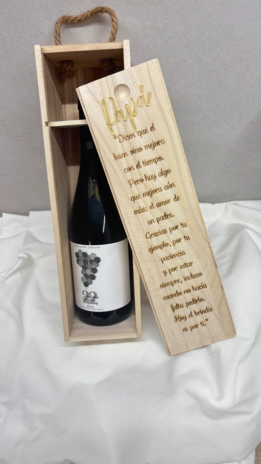Caja para vino papá personalizada