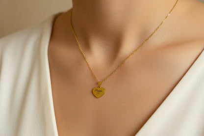 Pack Collar Corazón Personalizado + Caja