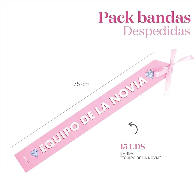 PACK 15 BANDAS EQUIPO DE LA NOVIA- 15 BANDAS