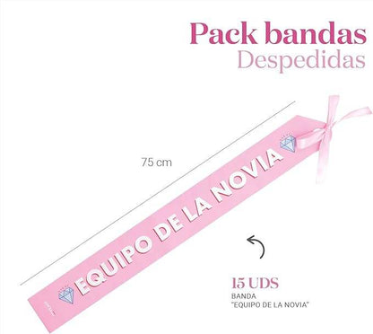 PACK 15 BANDAS EQUIPO DE LA NOVIA- 15 BANDAS - REGALA AMOR