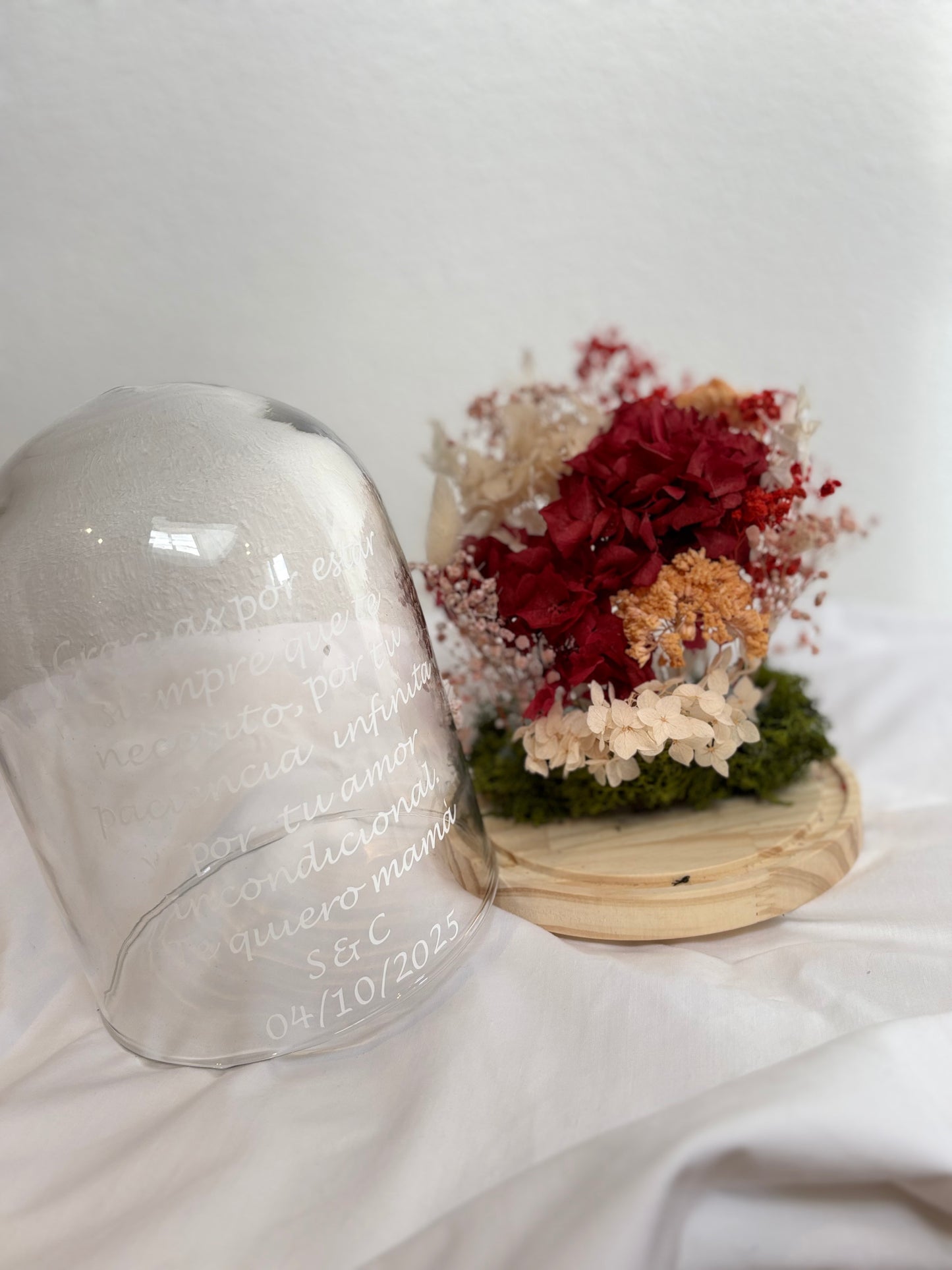 Cúpula Inspirada en tu Ramo de Novia de Flor Preservada   | Recuerdo eterno de boda