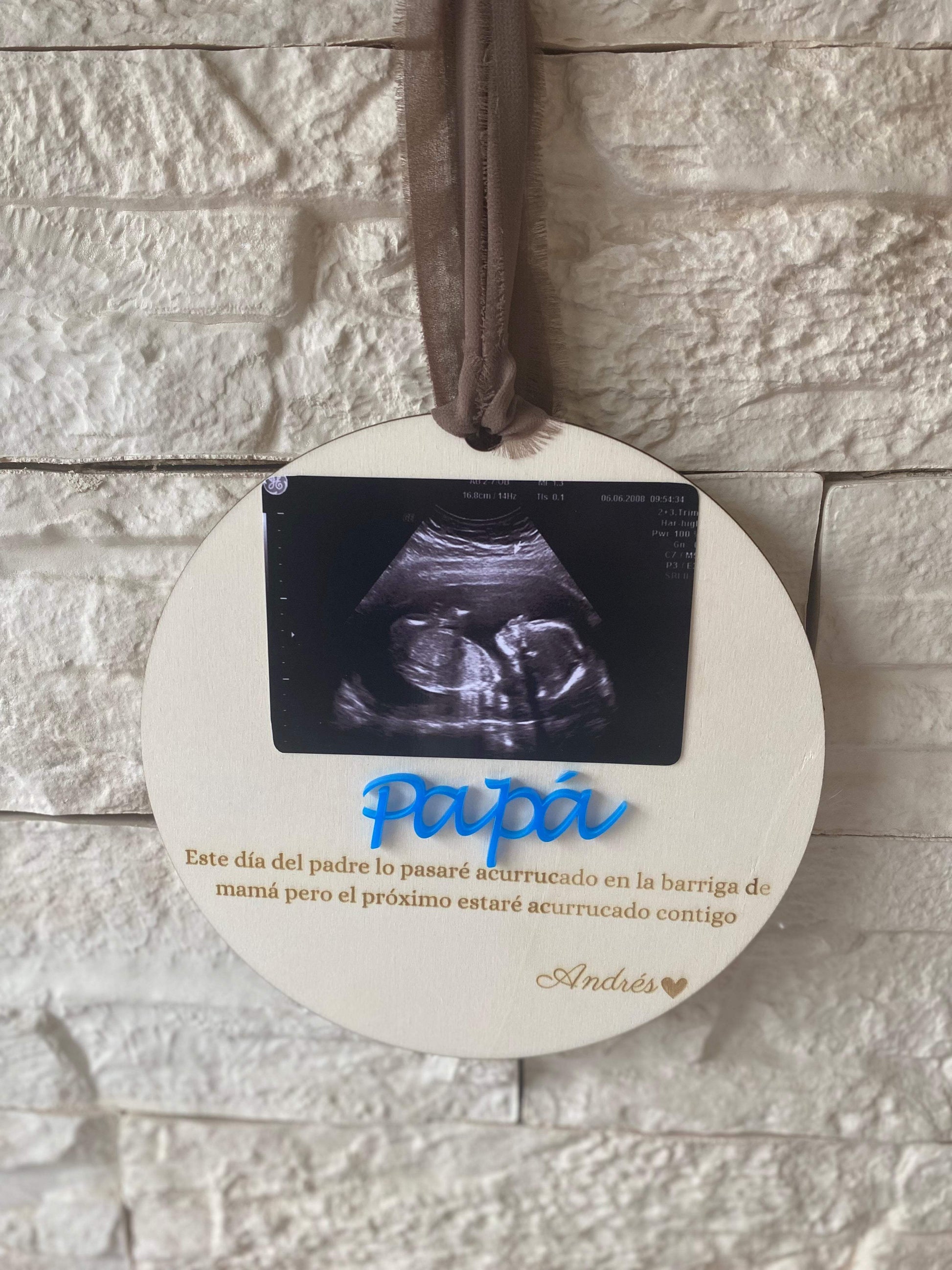Placa dedicatoria papa, con ecografía - REGALA AMOR