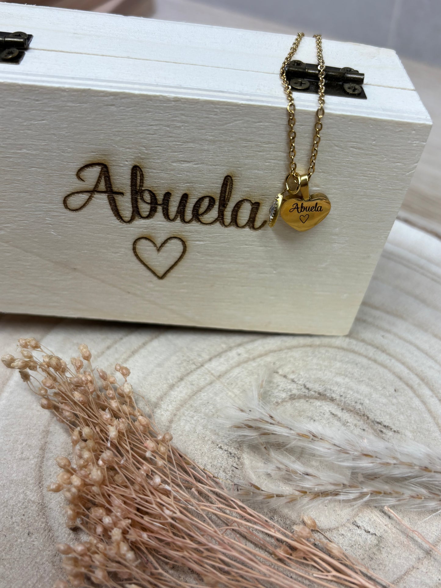 Pack Collar Corazón Personalizado + Caja